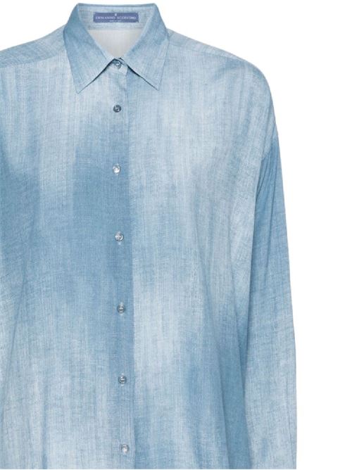 Camicia in crêpe blu Ermanno Scervino | D442K368EMYS4217